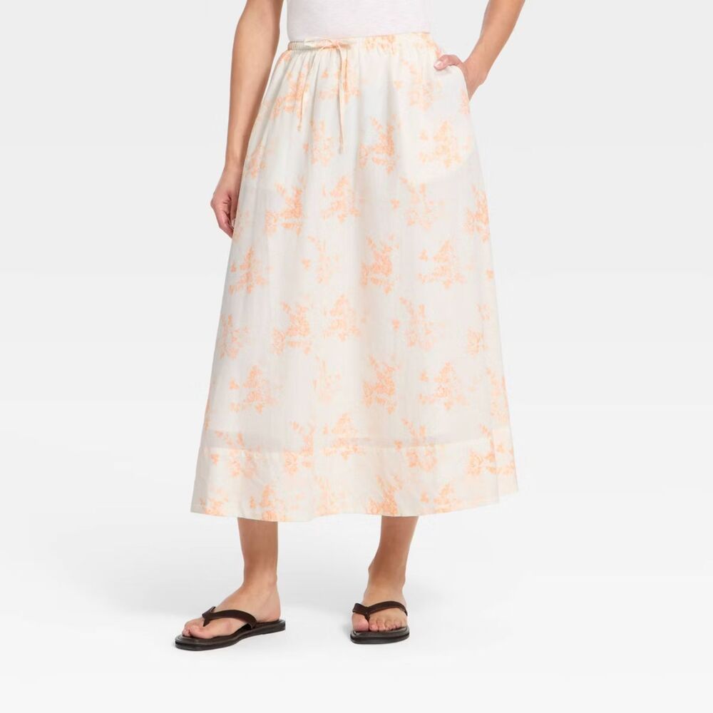 Universal Thread Floral Pull-on-Skirt with pockets